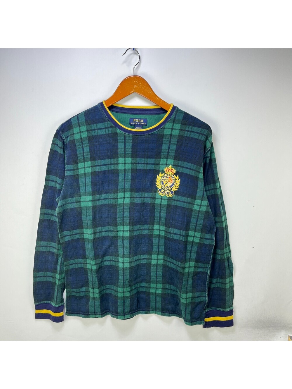 Vintage Polo Ralph Lauren Crest Thermal Shirt L Plaid